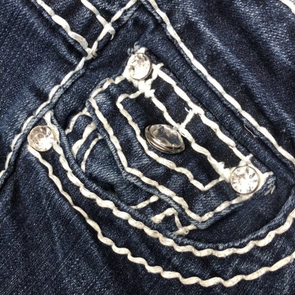 VINTAGE L.A. IDOL DENIM CAPRIS 29x21 CRYSTALS 💎 - Picture 3 of 11